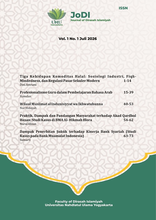 					View Vol. 1 No. 1 (2026): Dirasah Islamiyah
				
